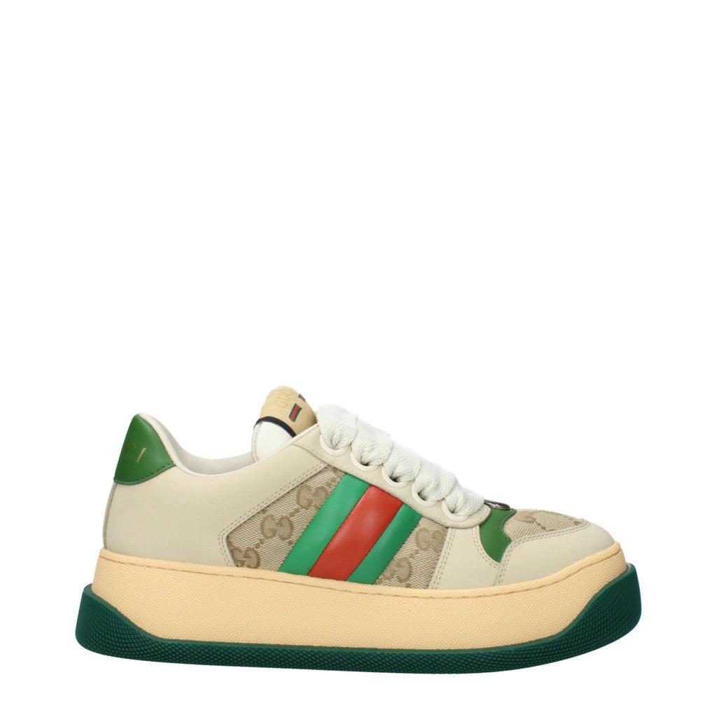 Gucci Screener Sneakers – Beige / Groen