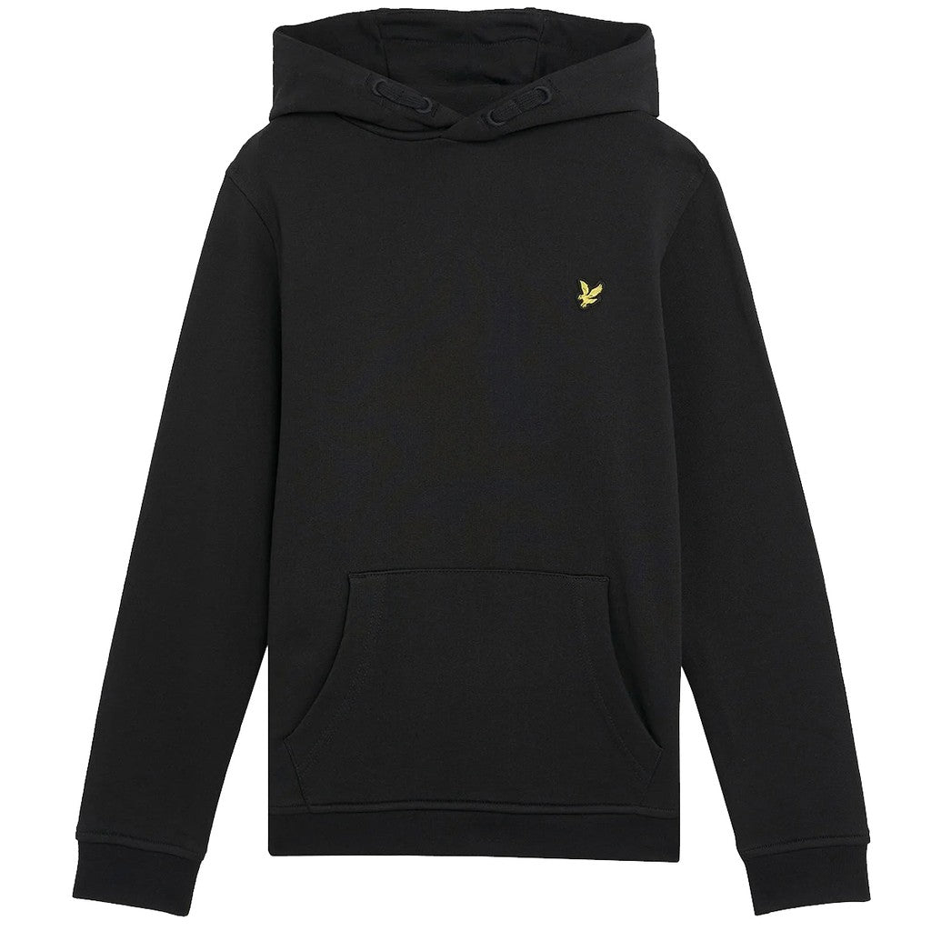 Lyle & Scott Kids Hoodie met grote zak en geborduurd logo – Zwart