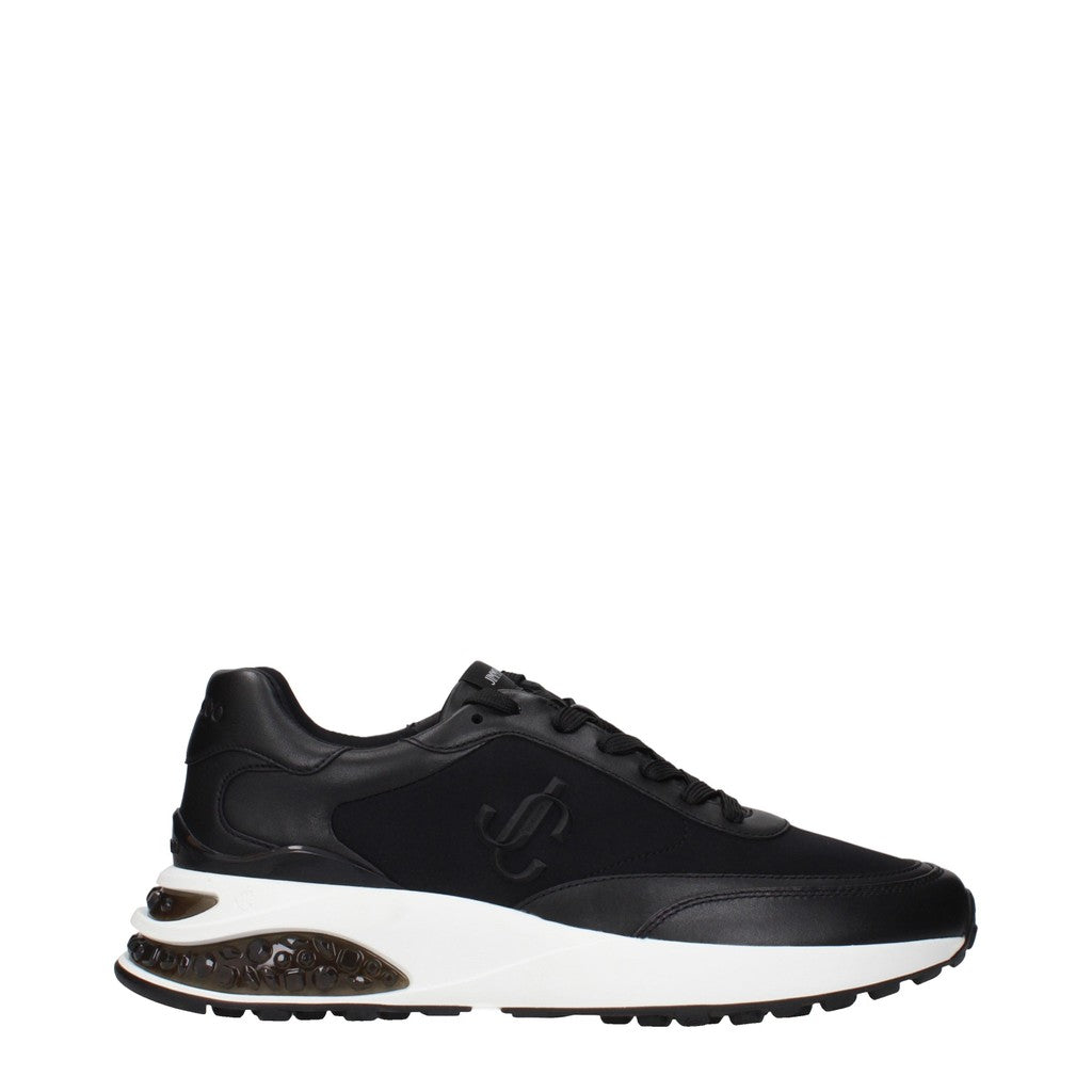 Jimmy Choo Memphis Sneakers van stof en leer met veters – Zwart