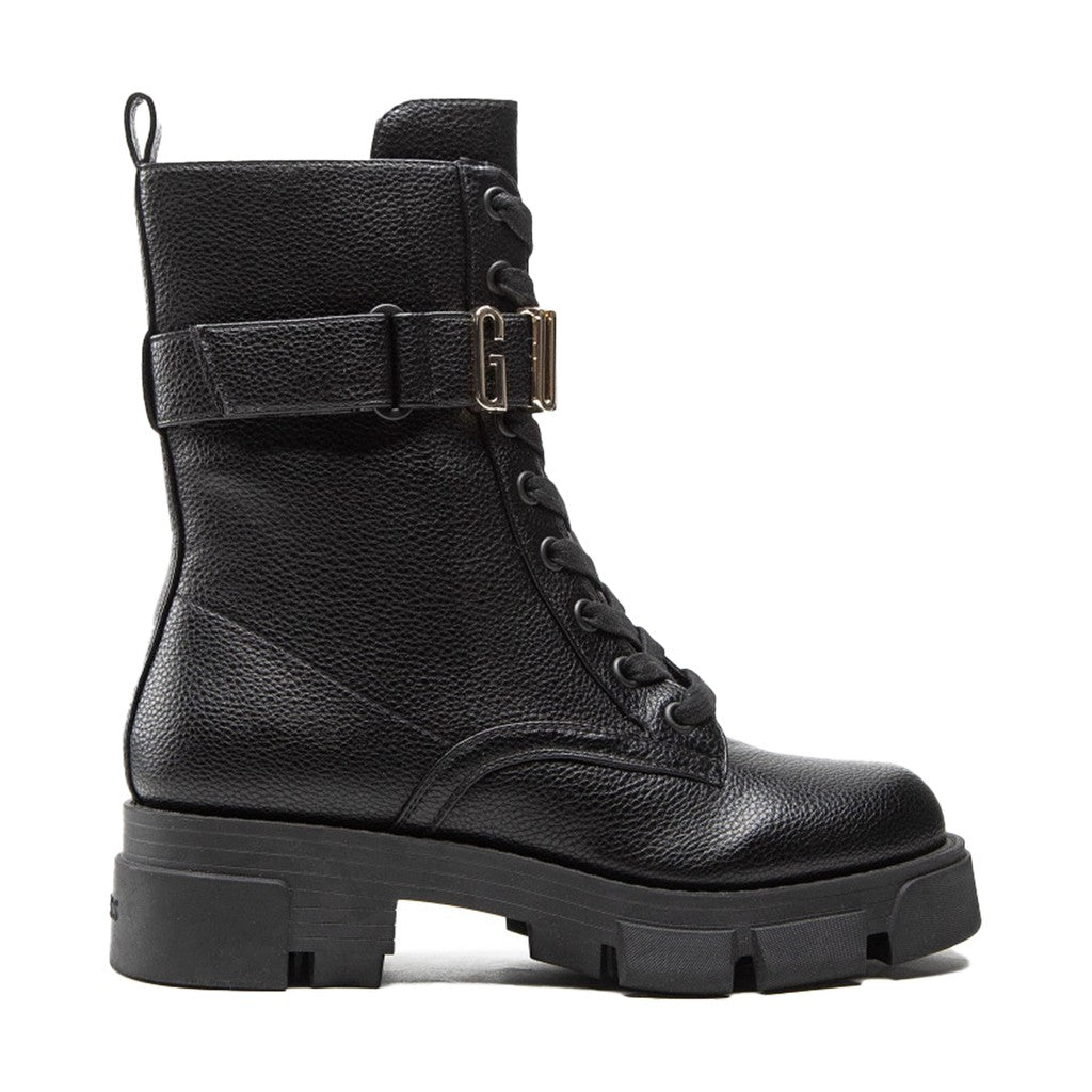 Guess Enkellaarzen met veters en ritssluiting – Zwart