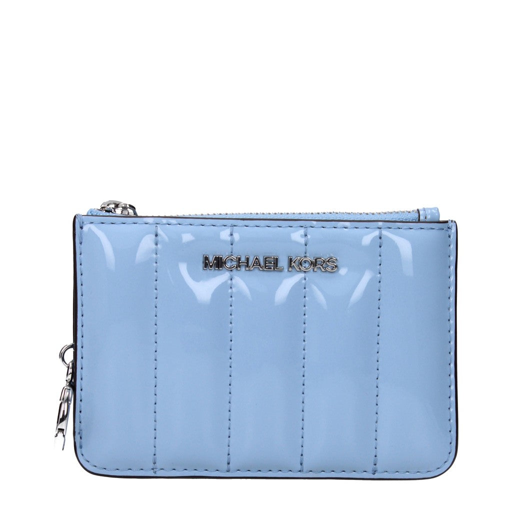 Michael Kors Jet Set Lakleren portemonnee met ritssluiting – Lichtblauw