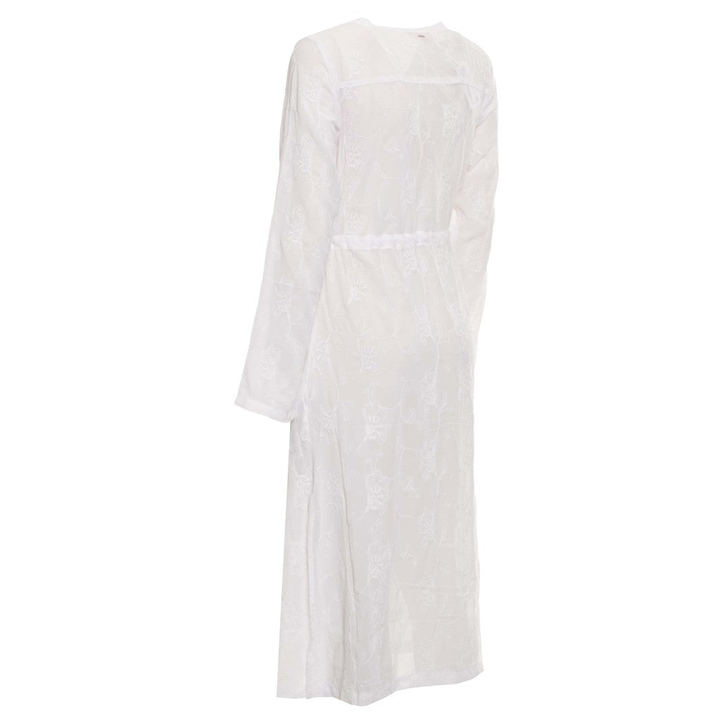Guess Strandjurk met lange mouwen en trekkoord – Wit