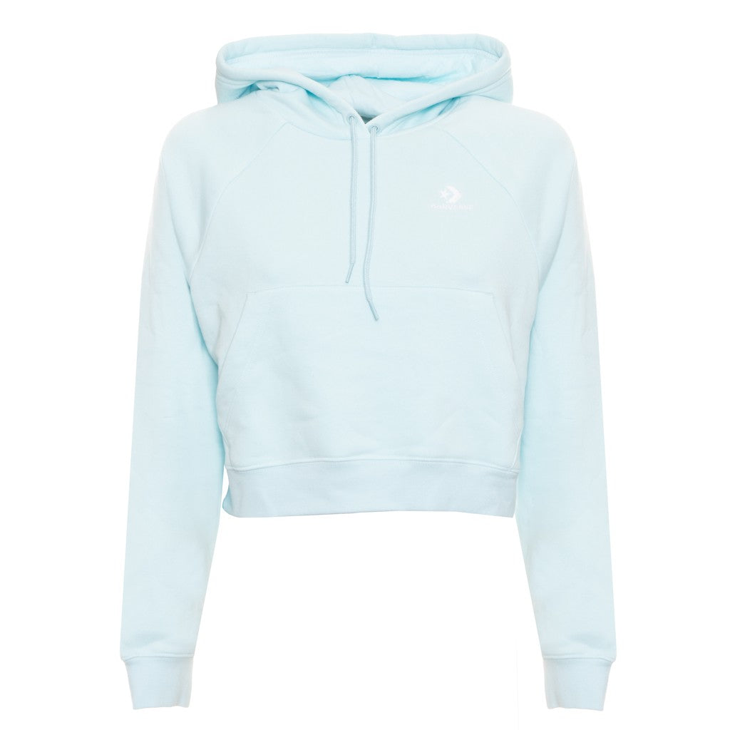 Converse Cropped hoodie met fleece binnenkant en geborduurd logo – Lichtblauw