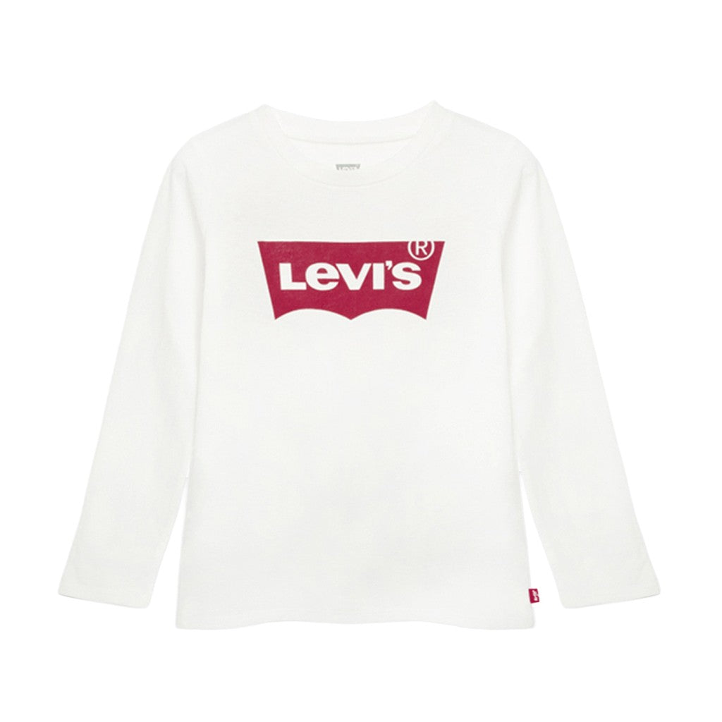 Levi's Kids T-shirt met lange mouwen en bedrukt logo – Wit