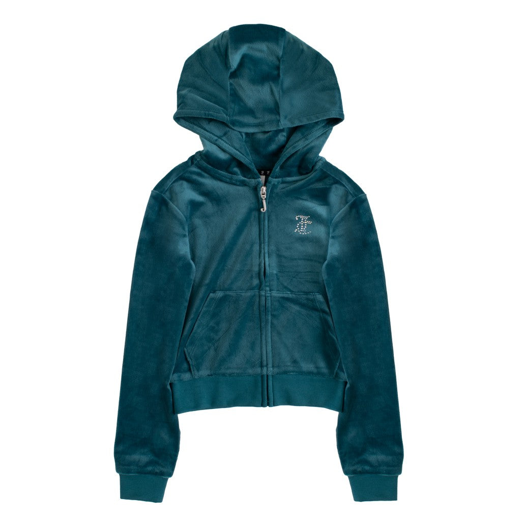 Juicy Couture Kids Hoodie met rits – Petrol