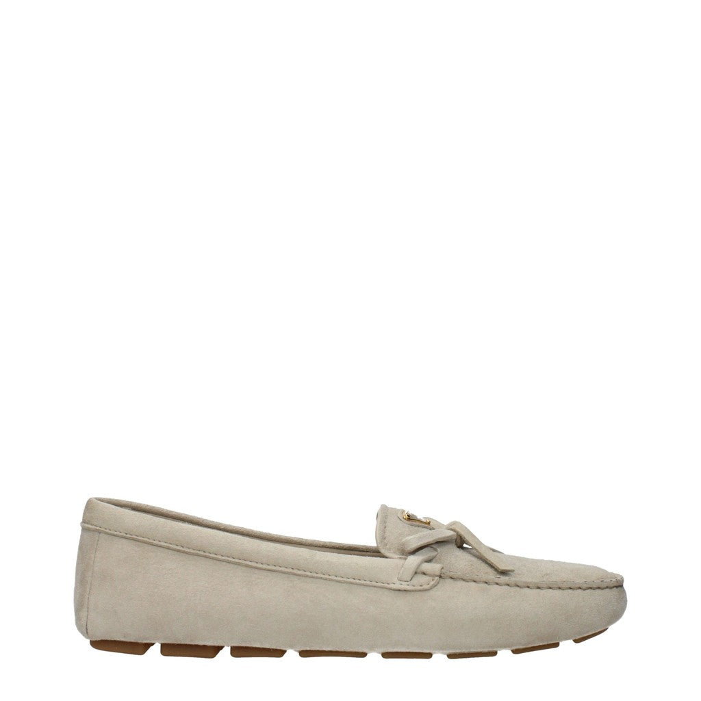 Prada Suède mocassins met rubberen zool – Grijs