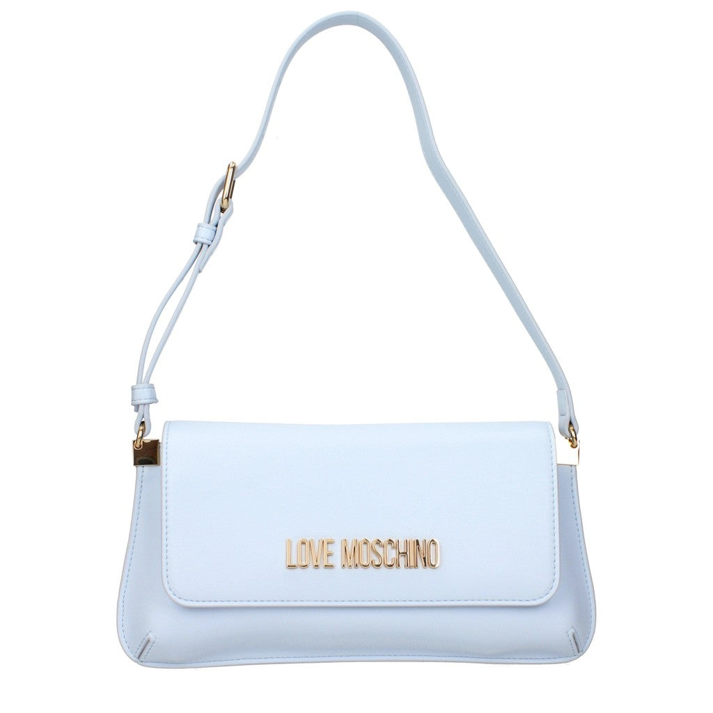 Love Moschino Slank schoudertasje met goudkleurige details – Lichtblauw