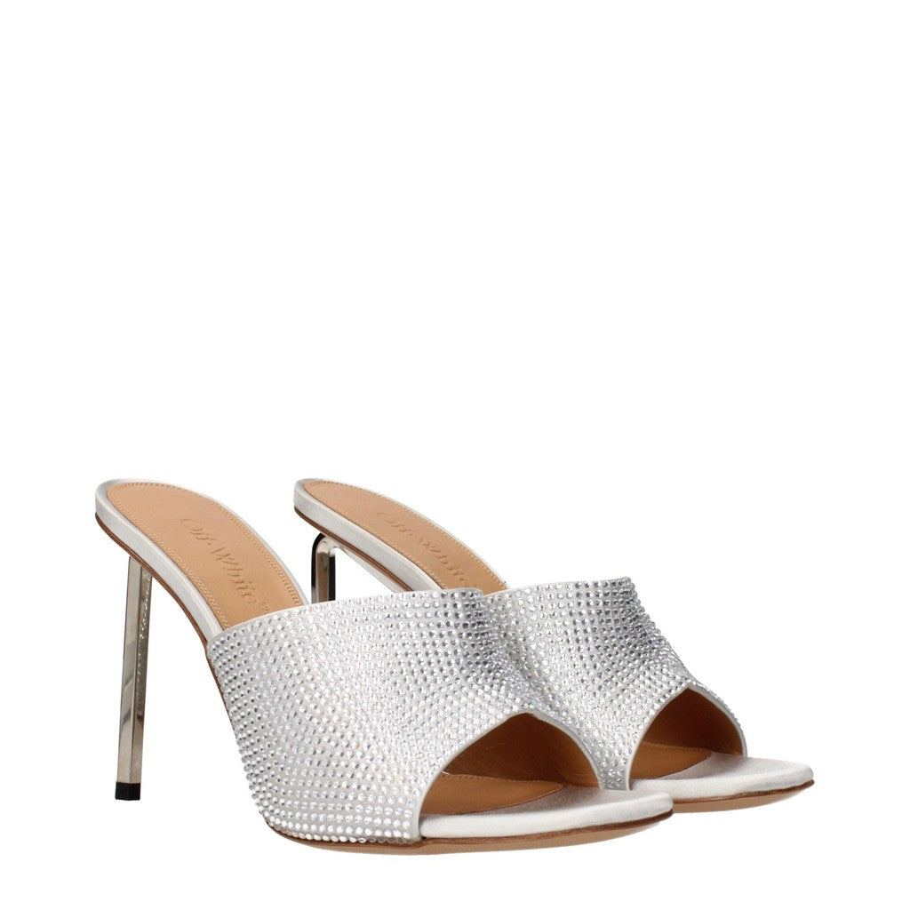 Off-White Sandalen met hak en open teen – Zilver