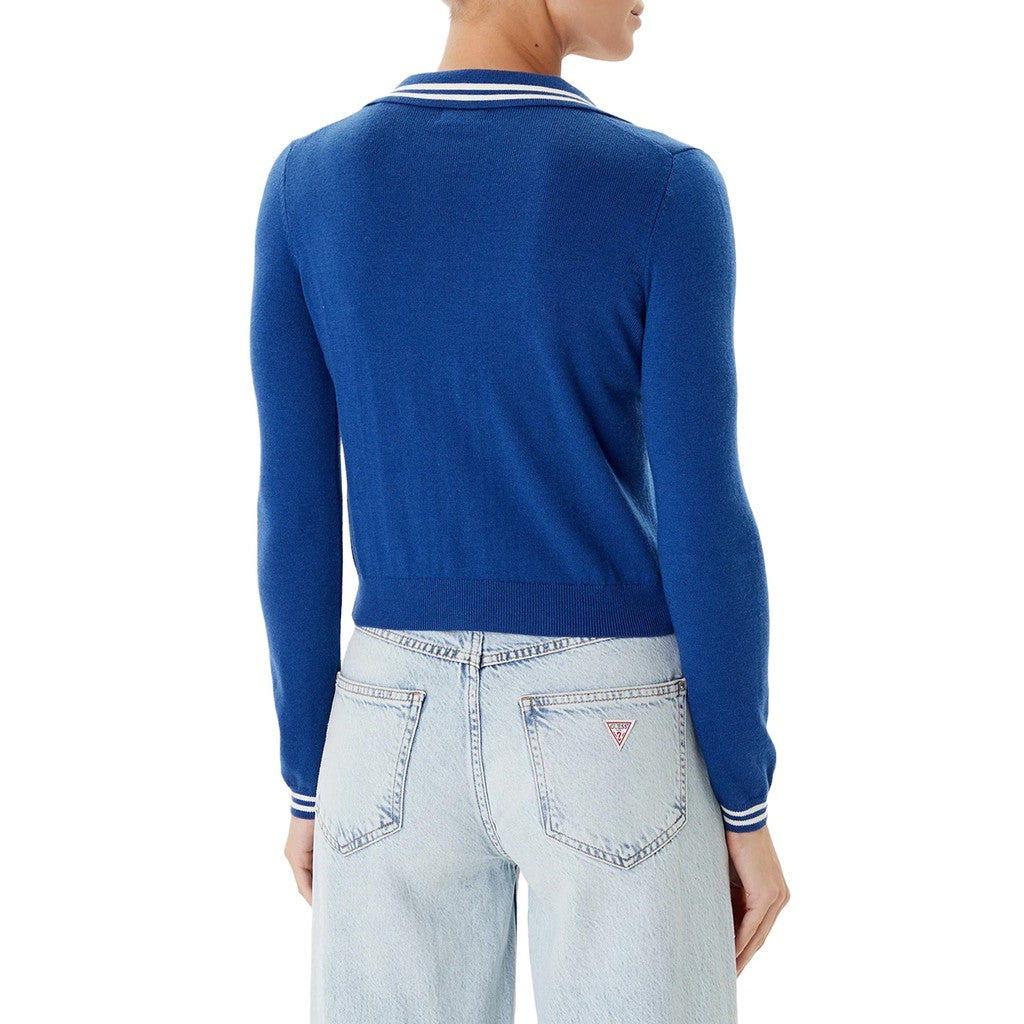 Guess Tweekleurig kort vest met ronde hals – Koningsblauw