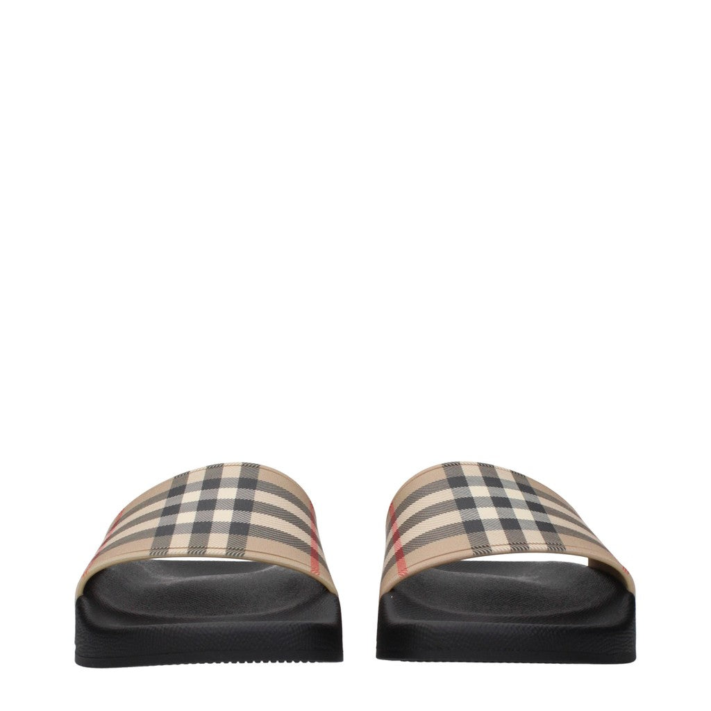 Burberry Slippers – Zwart / Beige