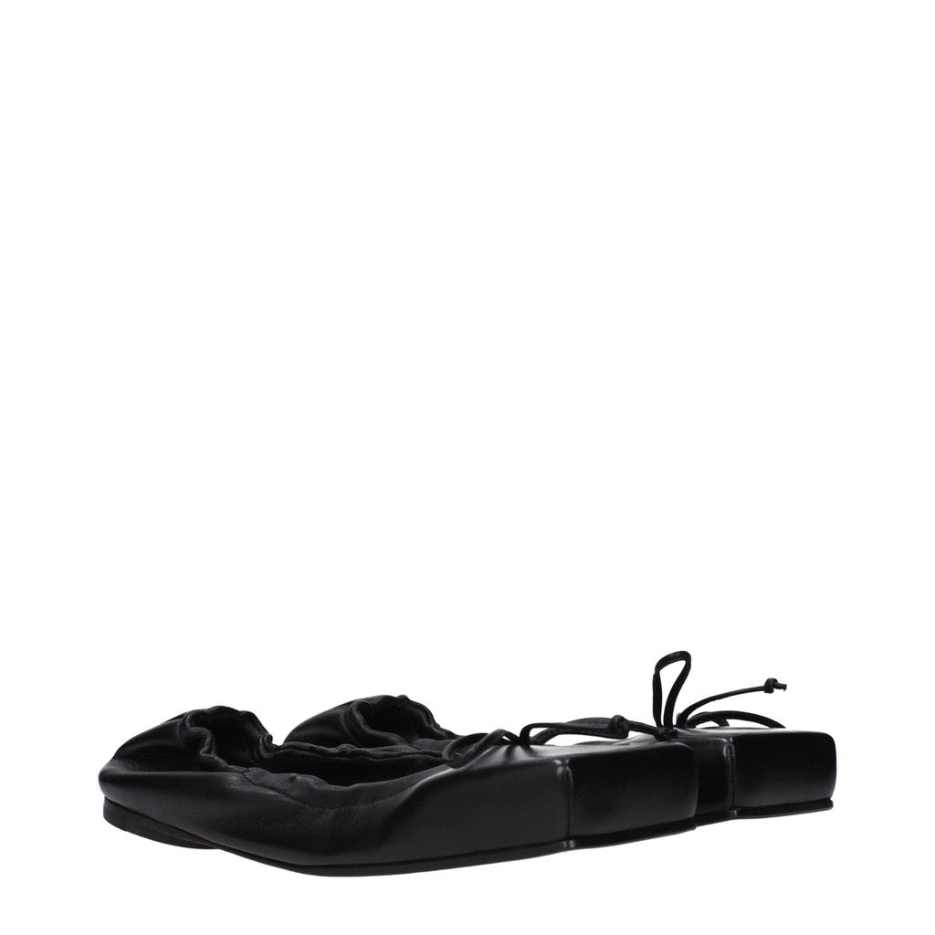 Jacquemus Ballet Flats met vierkante neus en leren zool – Zwart