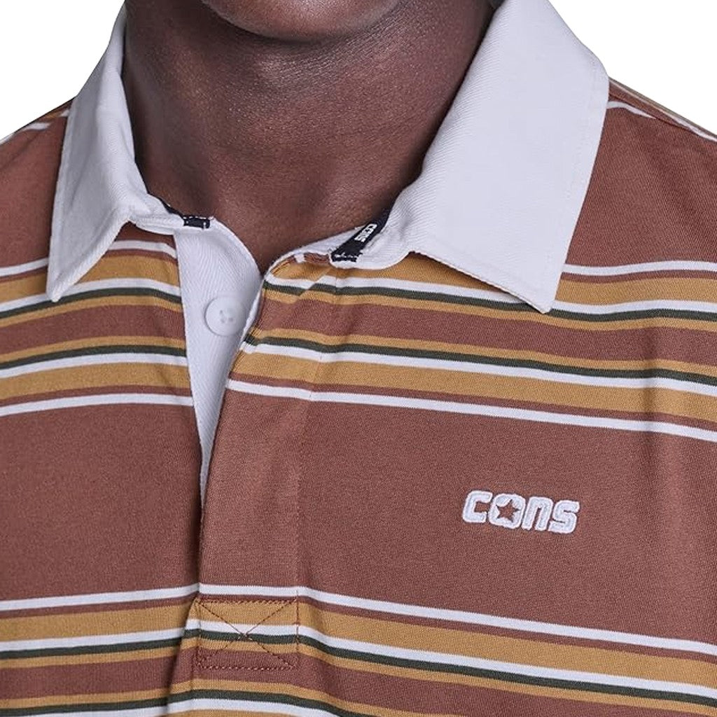 Converse Gestreepte polo met korte mouwen – Bruin
