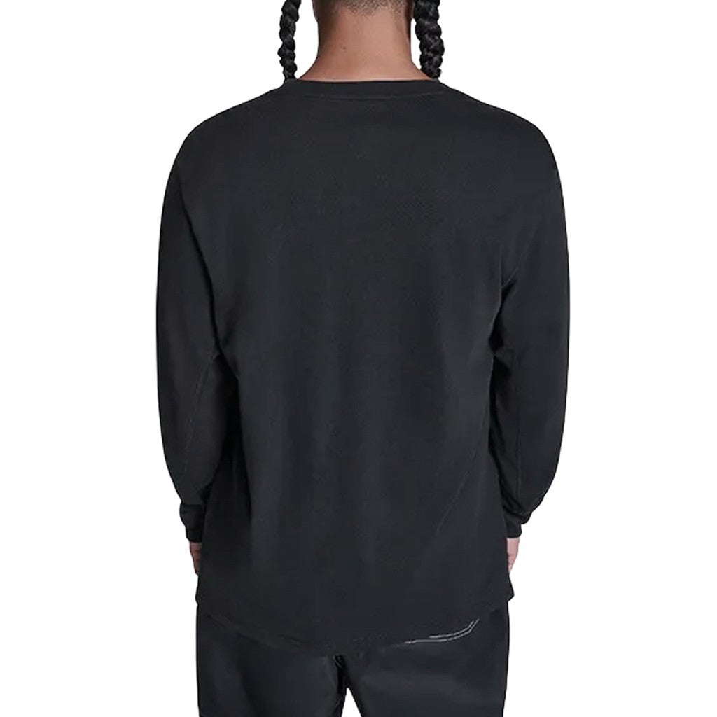 Converse T-shirt met lange mouwen en geborduurd logo – Zwart