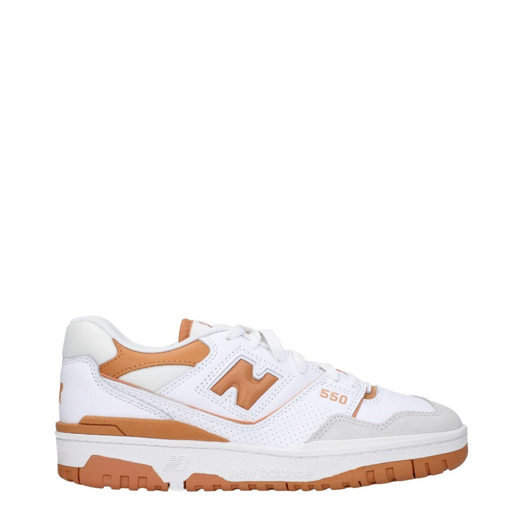 New Balance 550 Sneakers van leer en stof – Wit / Bruin
