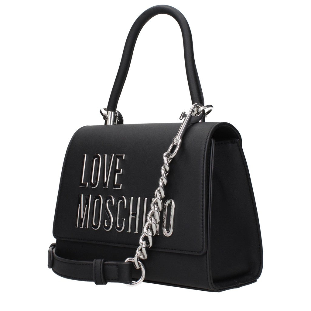 Love Moschino Compacte handtas met schouderband – Zwart / Zilver