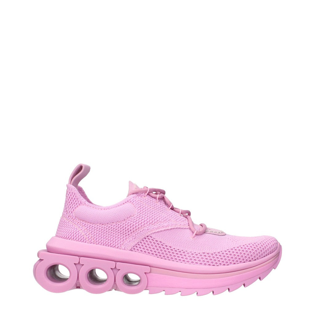 Salvatore Ferragamo Nima Knit Sneakers van stof en leer – Roze