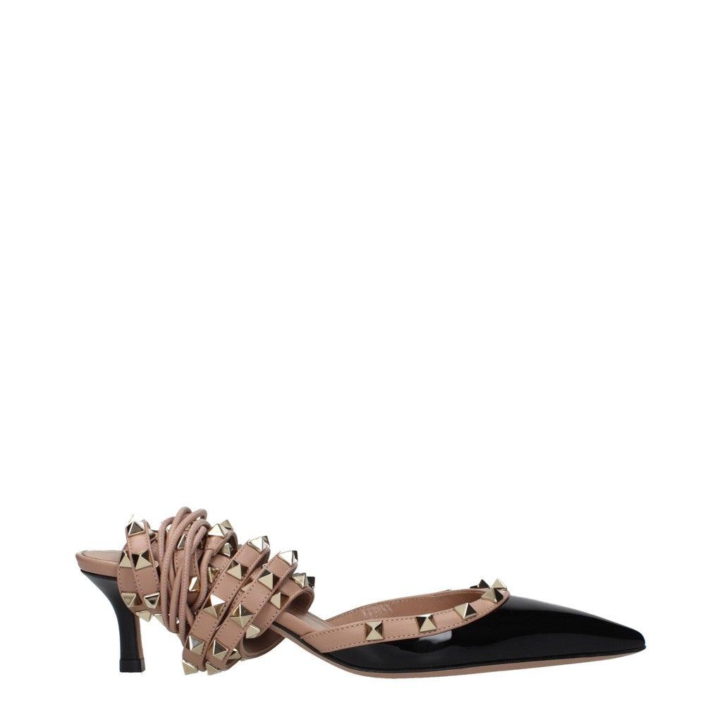 Valentino Garavani Lakleren muiltjes – Zwart / Roze