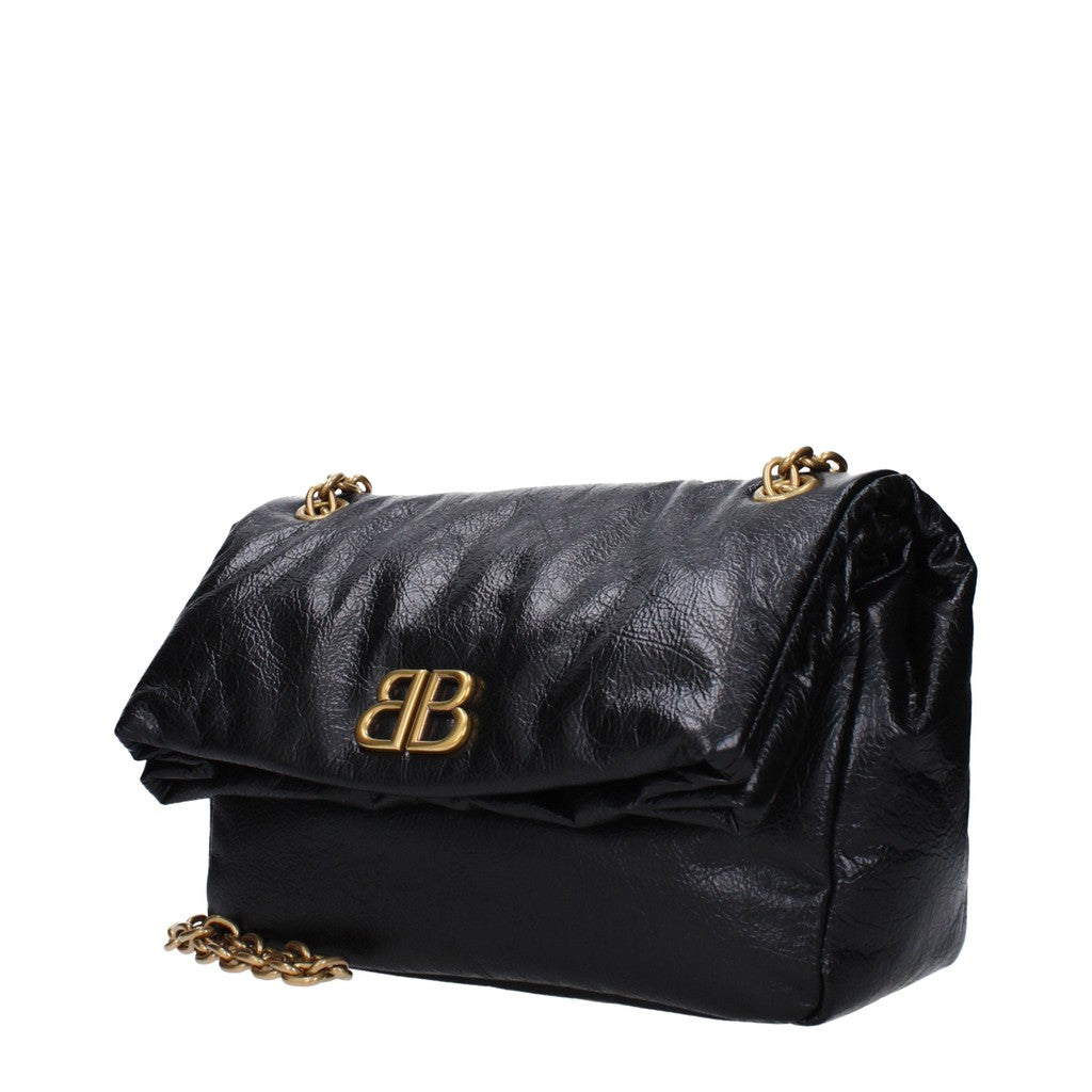 Balenciaga Monaco Small Schoudertas met goudkleurige details – Zwart