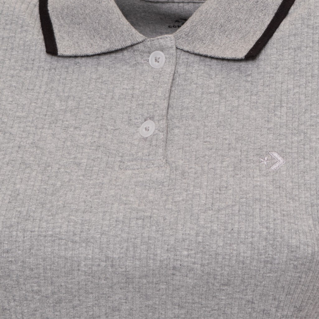 Converse Cropped polo met korte mouwen – Grijs