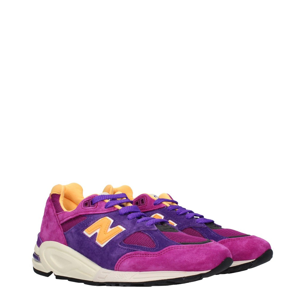 New Balance 990v2 Sneakers van suède en stof – Paars / Geel