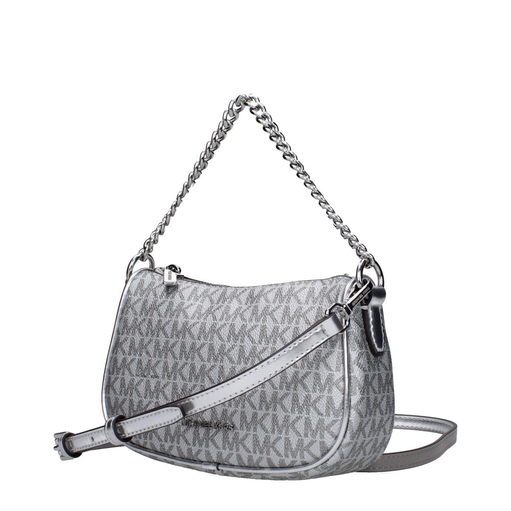 Michael Kors Carmela Crossbodytas van stof en leer – Zilver