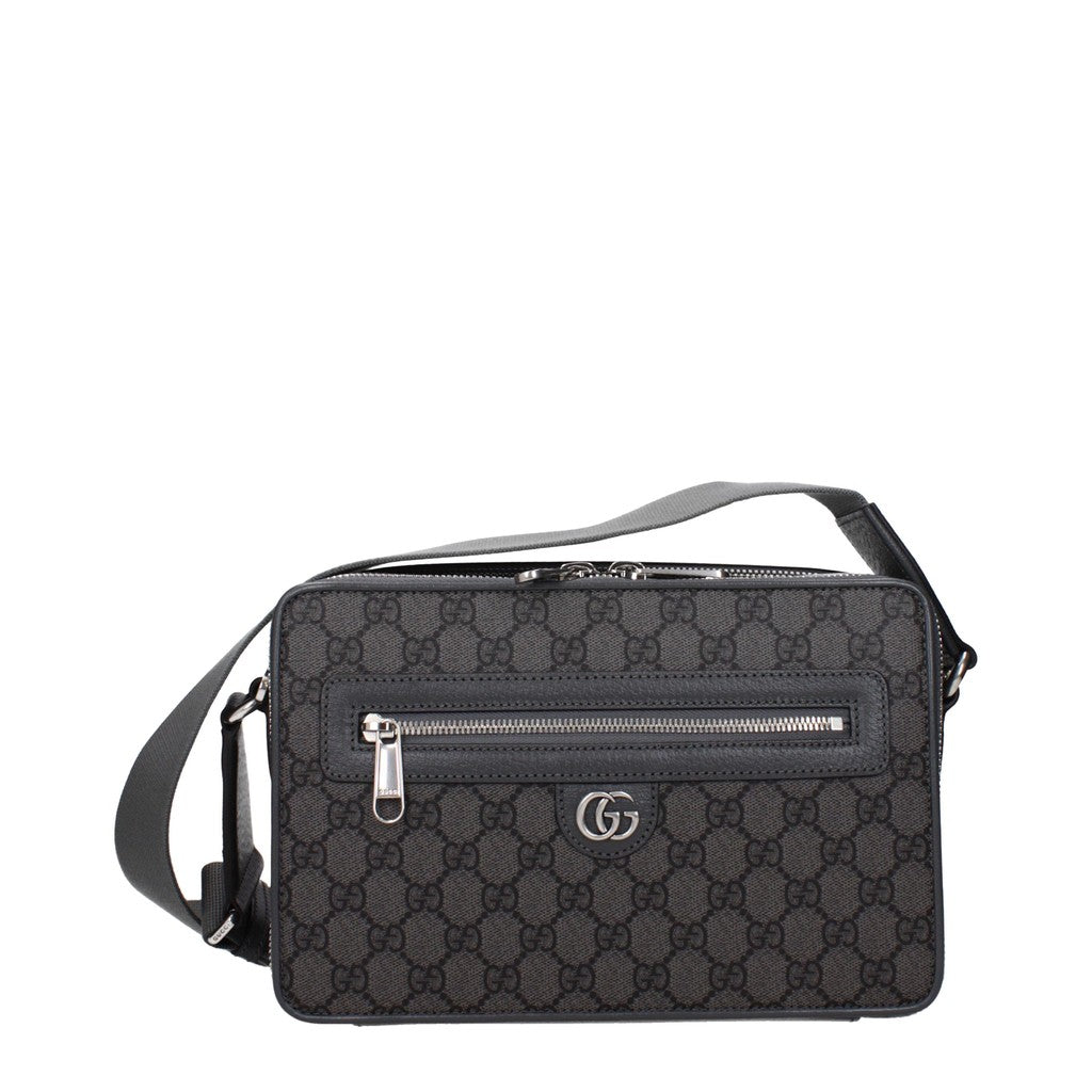 Gucci Crossbodytas met twee vakken en zilverkleurige details – Grijs