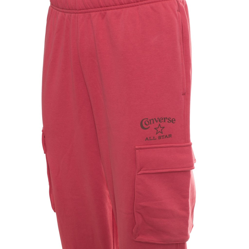 Converse Joggingbroek met vijf zakken, trekkoord en bedrukt logo – Rood
