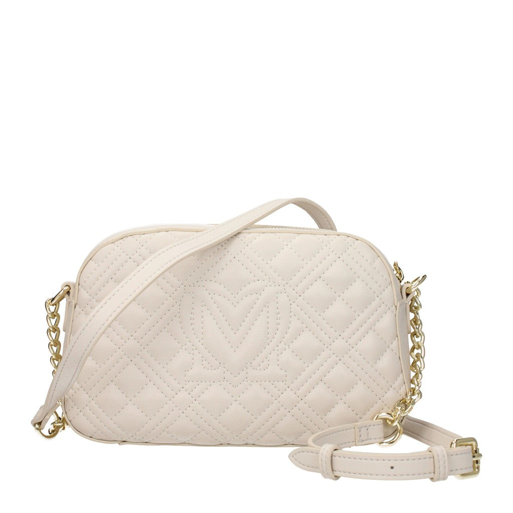 Love Moschino Crossbodytas met goudkleurige details – Ivoor