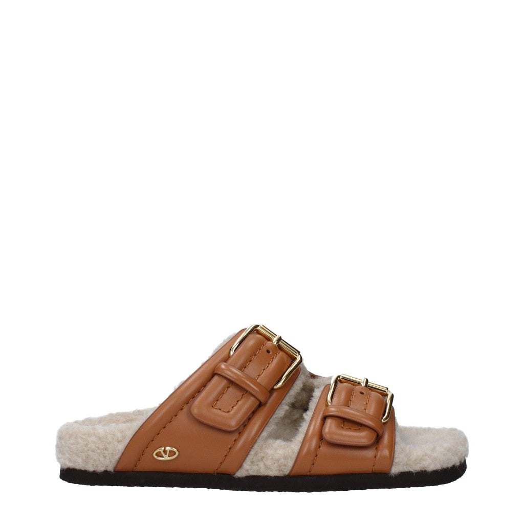 Valentino Garavani Sandalen met open neus en rubberen zool – Bruin