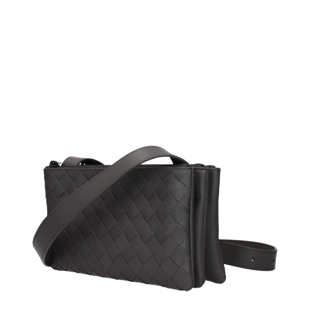Bottega Veneta Leren crossbodytas met 3 vakken – Grijs