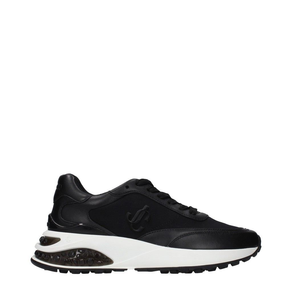 Jimmy Choo Memphis Sneakers van stof en leer met veters – Zwart