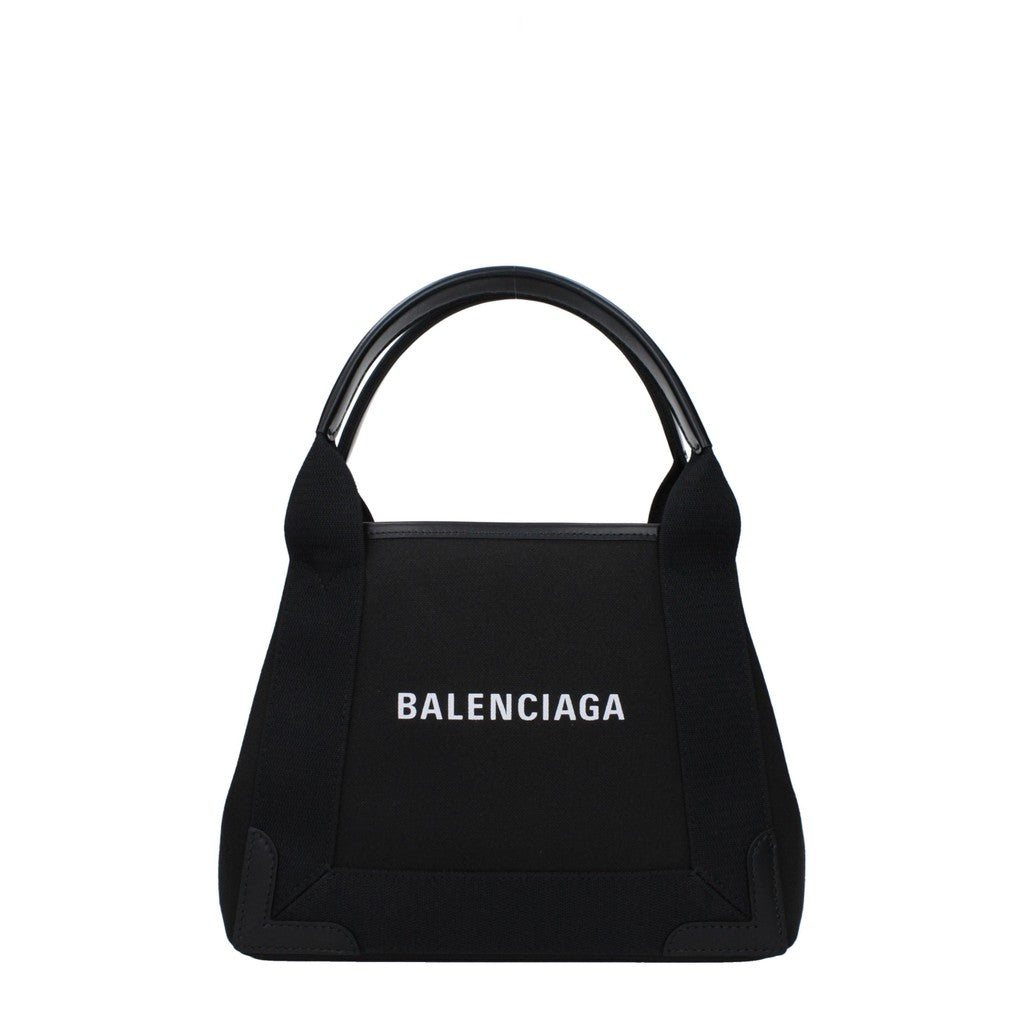 Balenciaga Handtas van stof en leer met twee vakken – Zwart