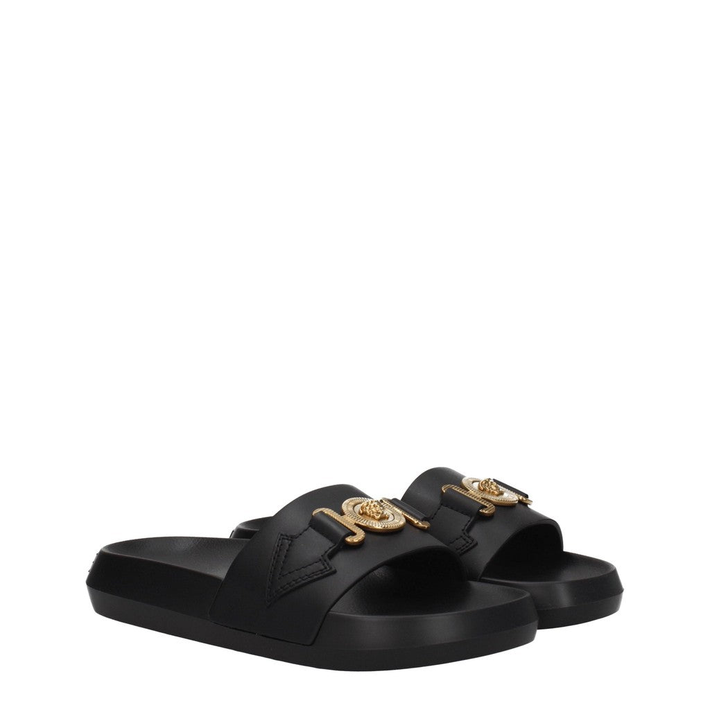 Versace Leren sandalen – Zwart
