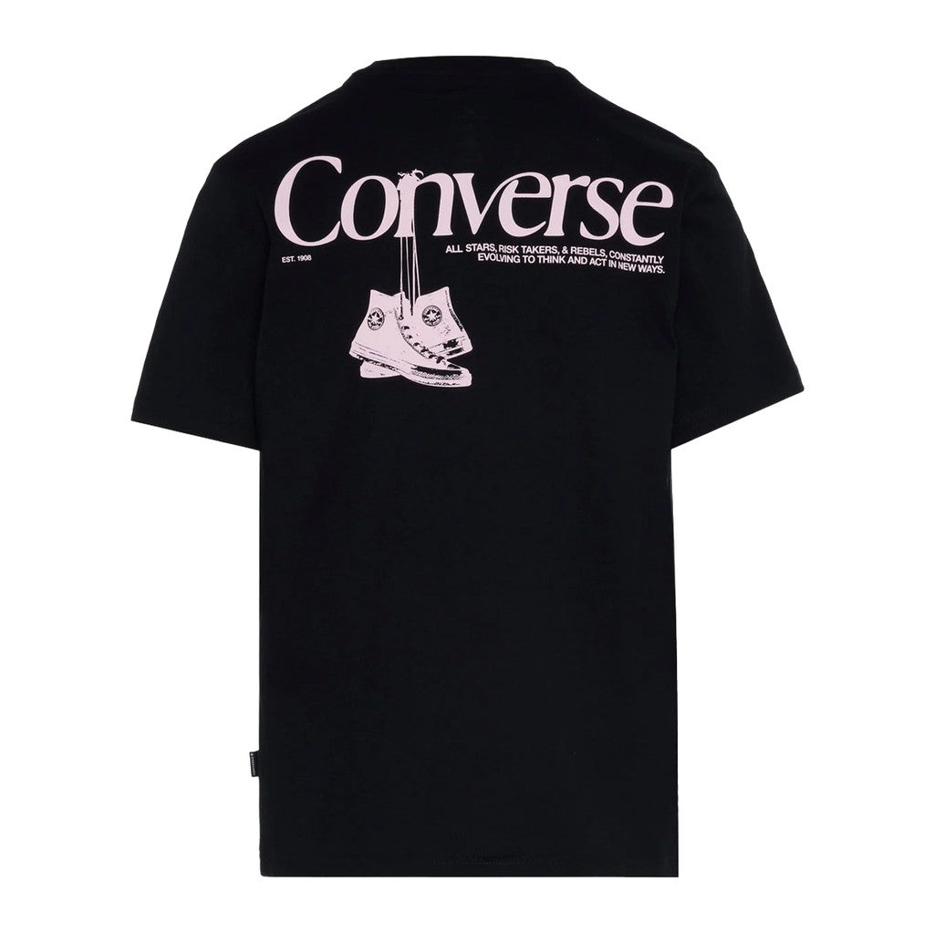 Converse Tweekleurig T-shirt met logo – Zwart