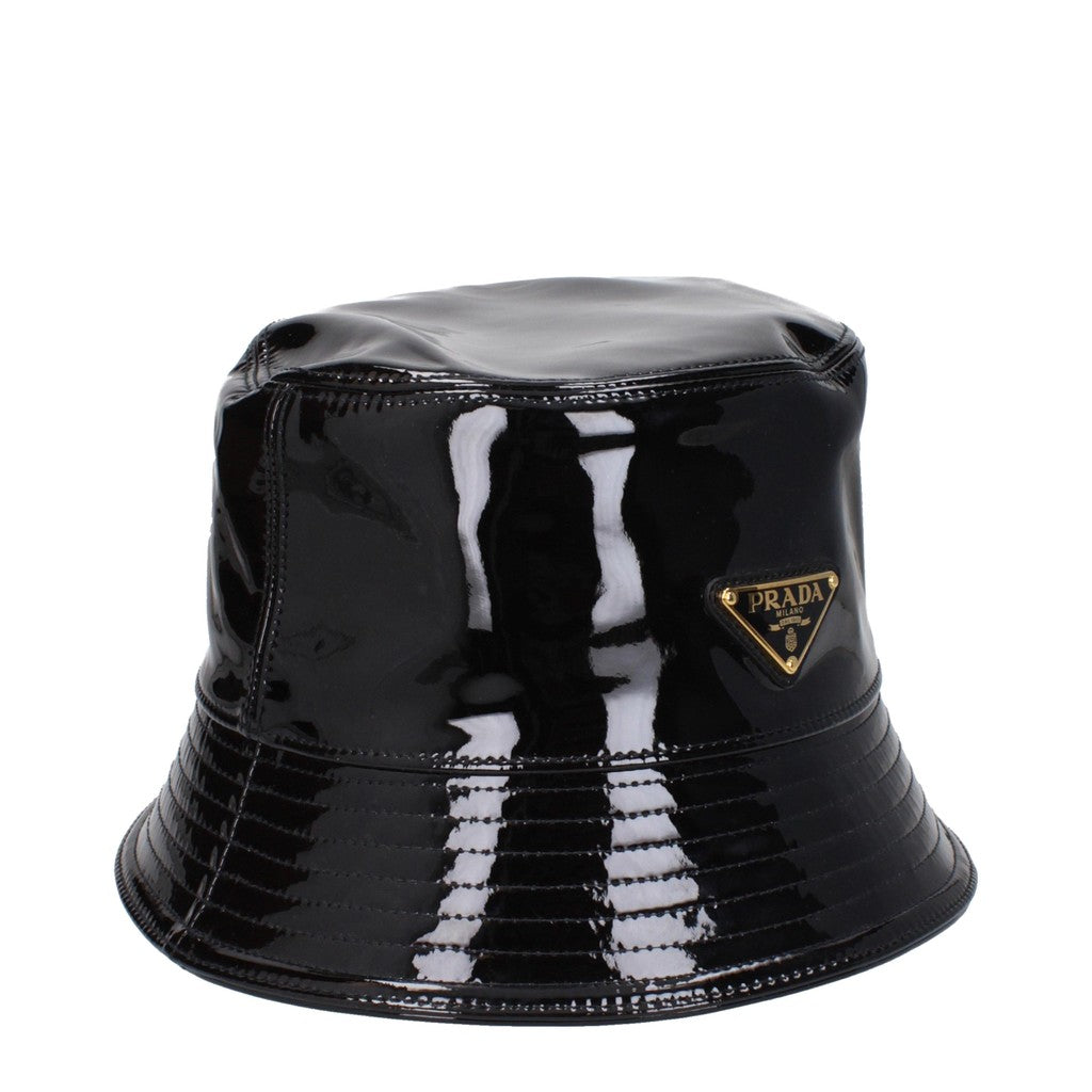 Prada Lakleren vissershoed – Zwart
