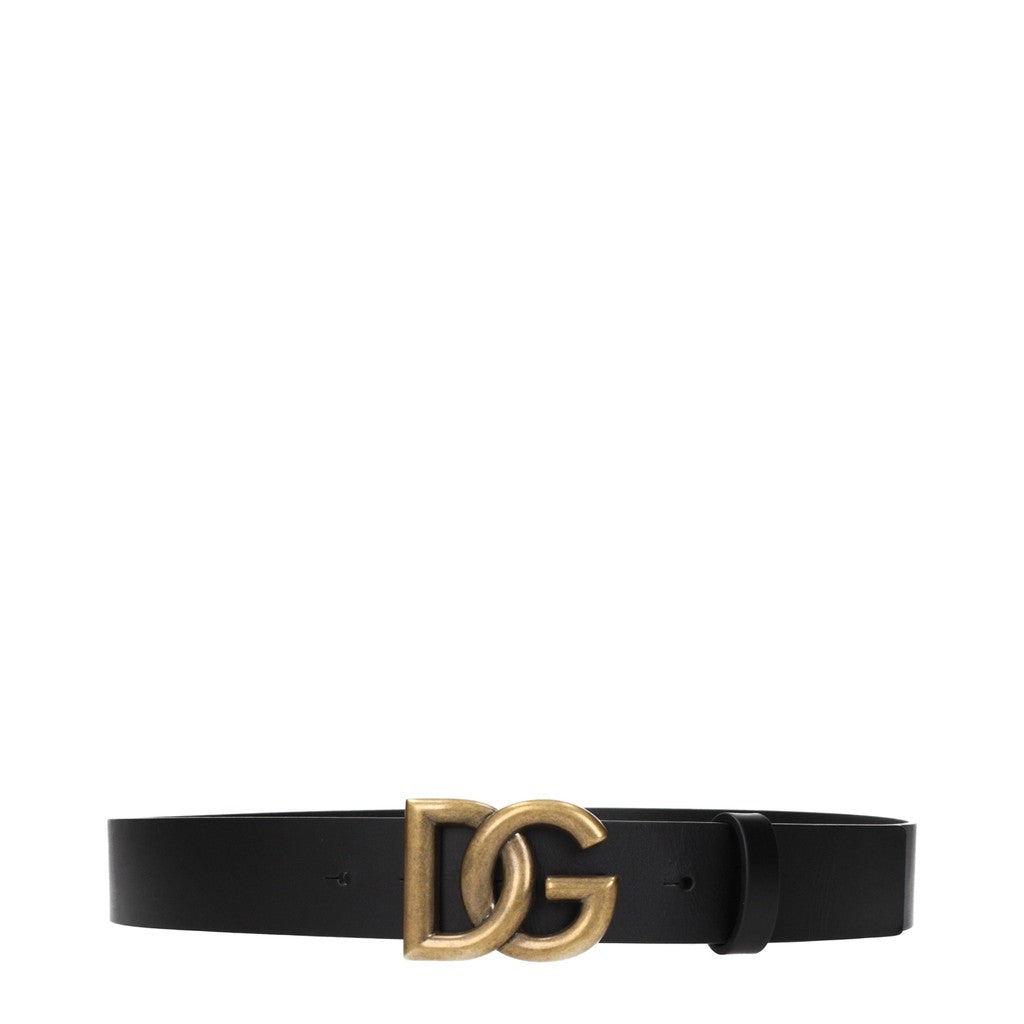 Dolce & Gabbana Riem met goudkleurige details – Zwart / Brons