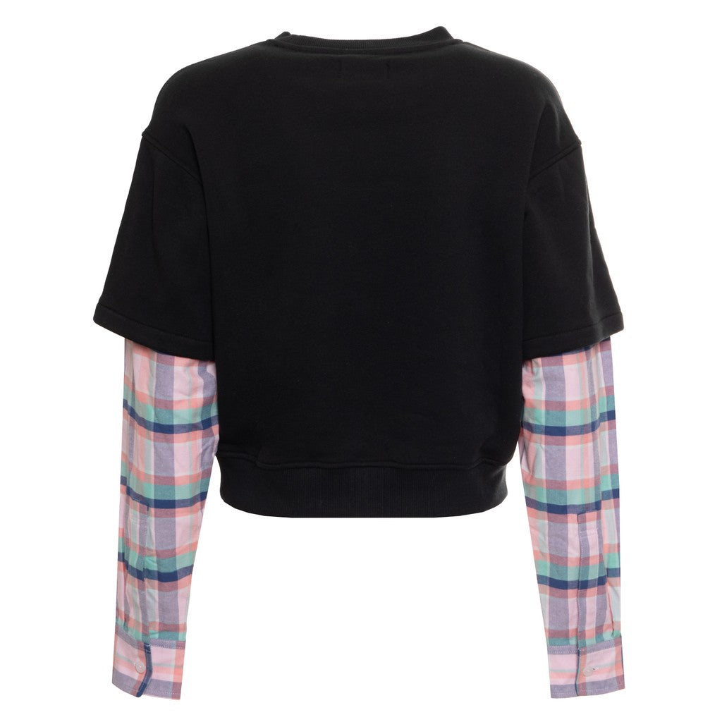 Converse Cropped sweater met fleece binnenkant en geborduurd logo – Meerkleurig