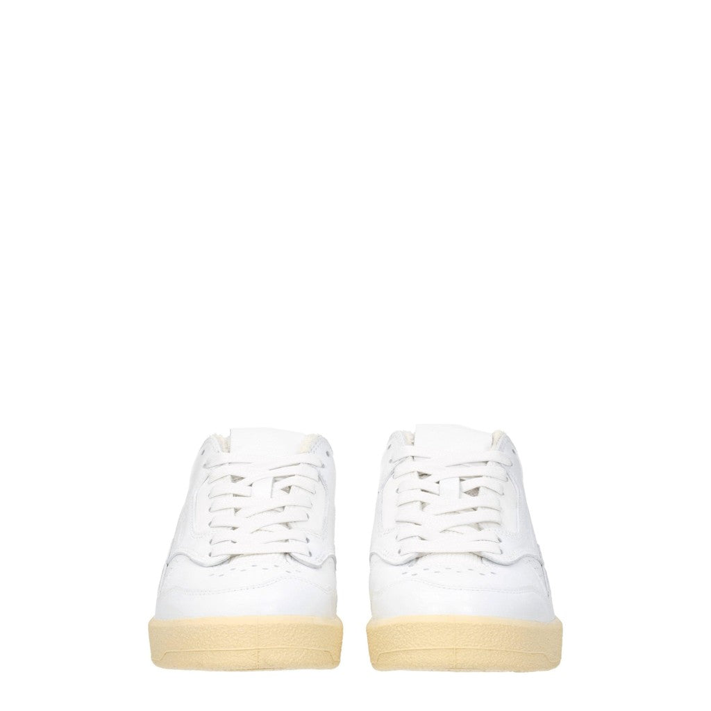 Jil Sander Low-Top Sneakers van leer en textiel – Wit / Beige