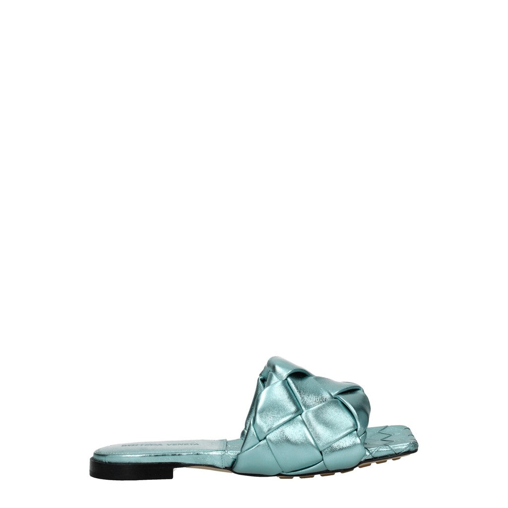 Bottega Veneta Leren sandalen met open neus – Lichtblauw