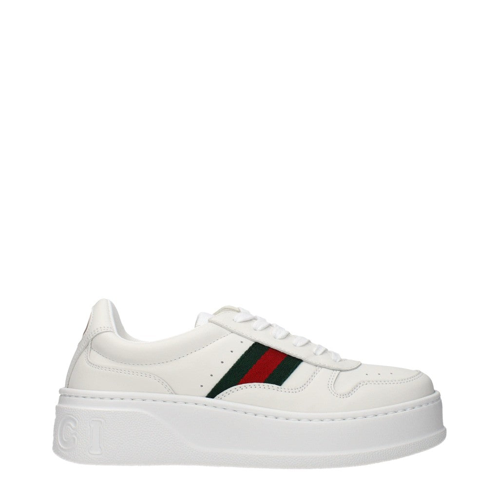 Gucci Sneakers van leer en stof met hak – Wit