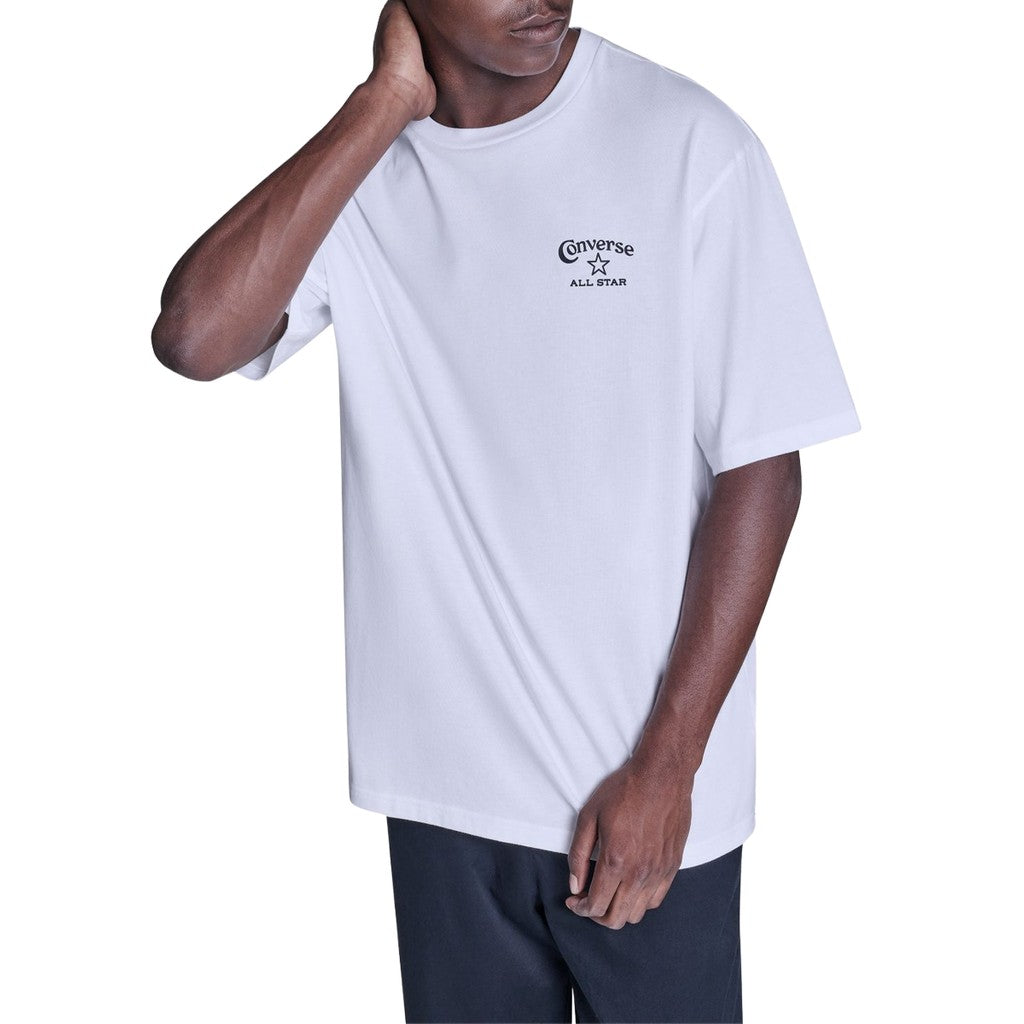 Converse T-shirt met ronde hals en bedrukt logo – Wit