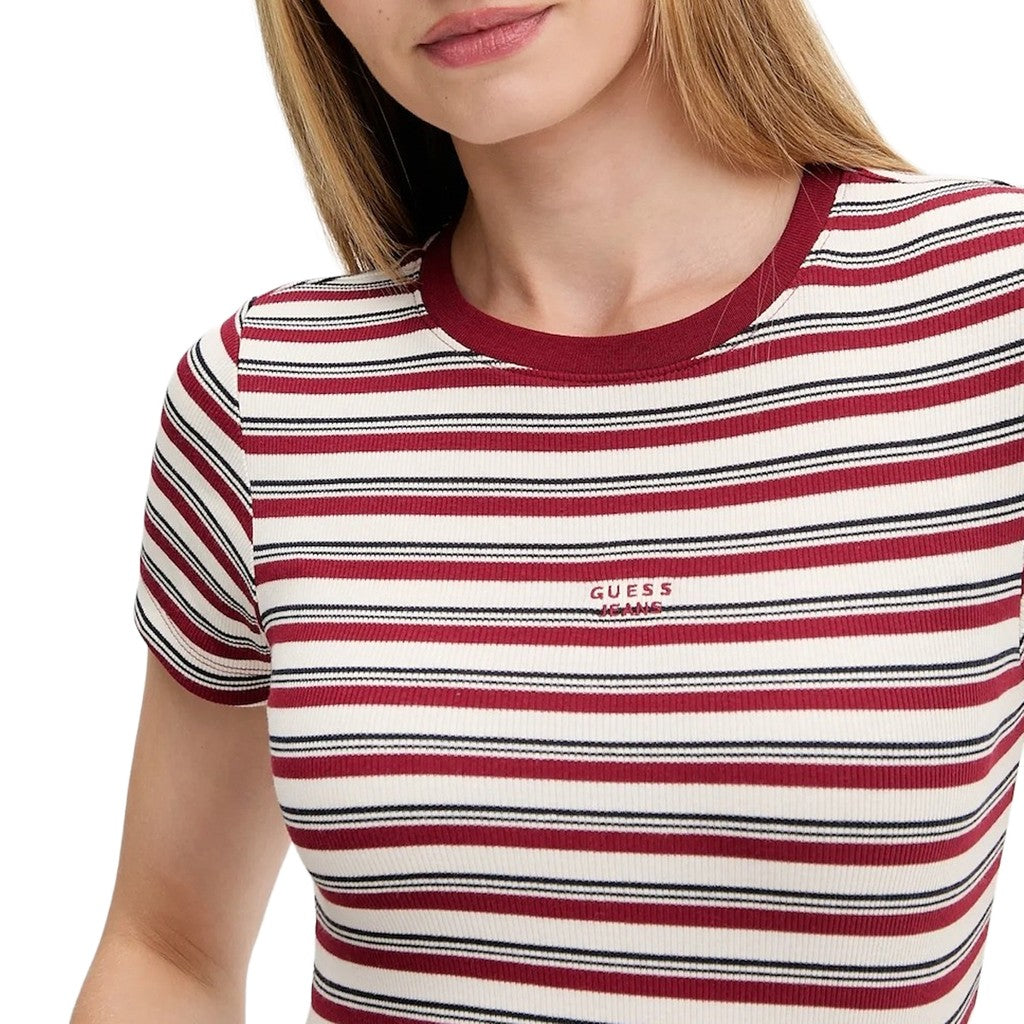 Guess T-shirt met strepen – Rood