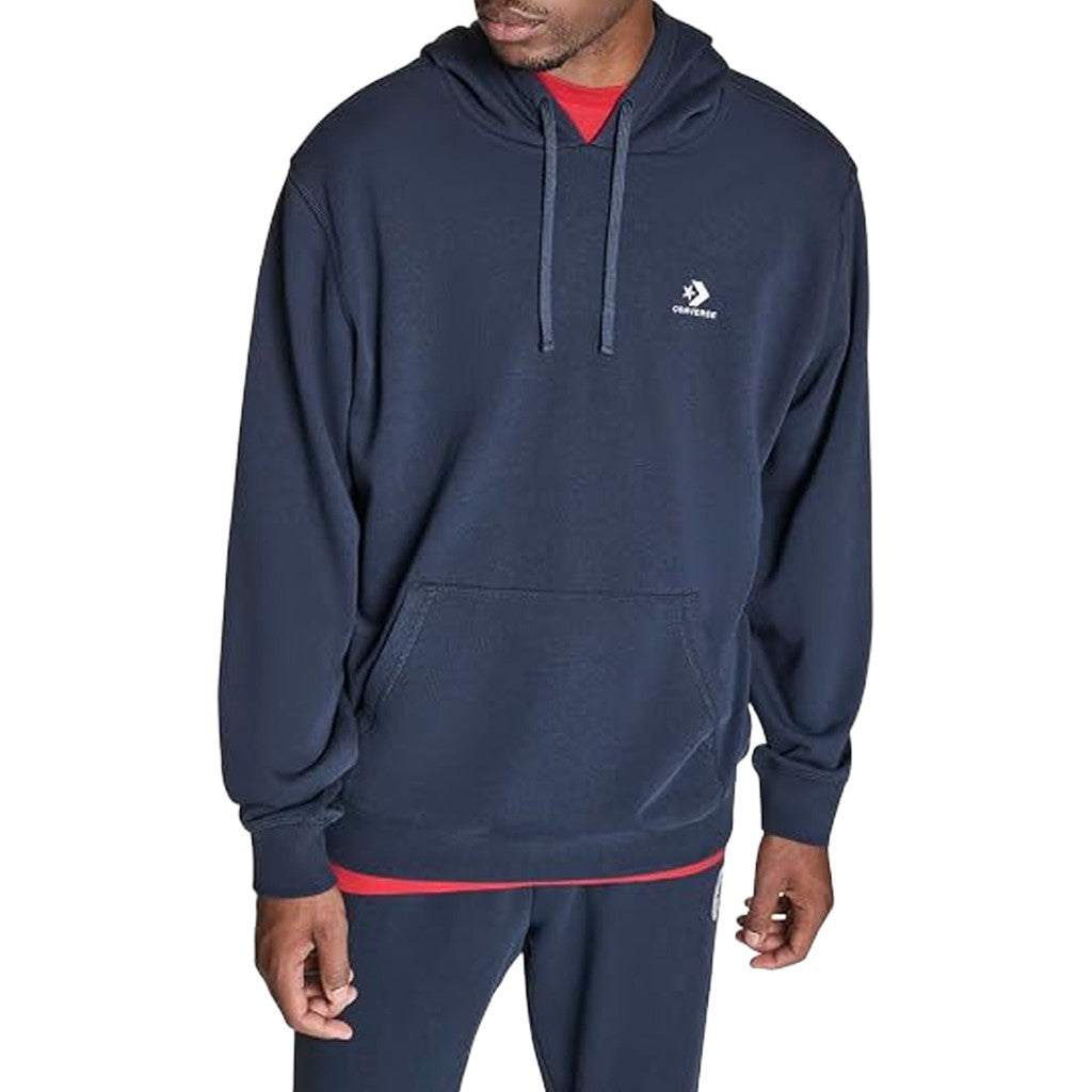 Converse Tweekleurige hoodie met fleece en geborduurd logo – Marineblauw