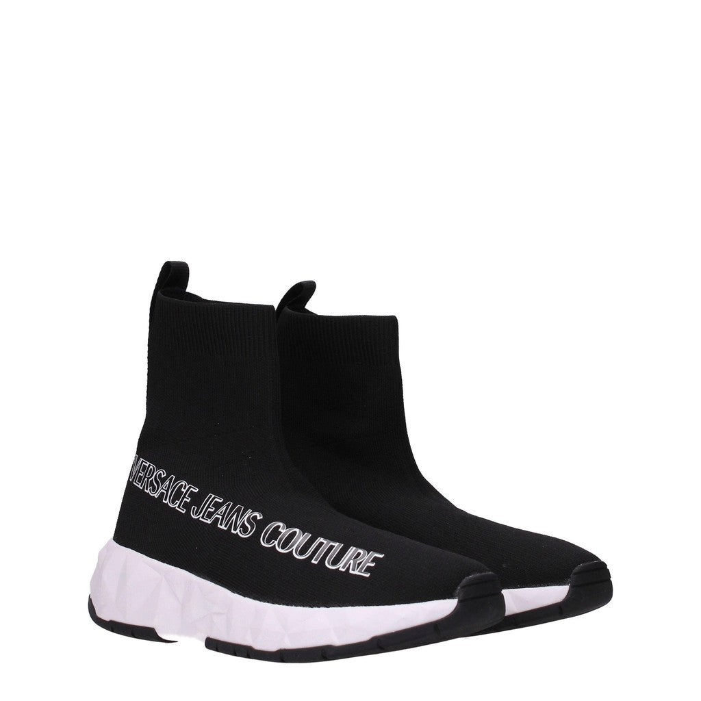 Versace Stoffen sneakers met hoge rubberen zool – Zwart
