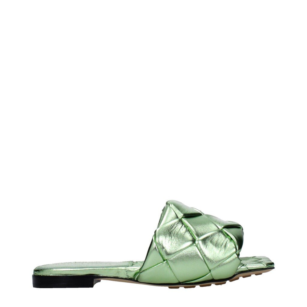 Bottega Veneta Leren sandalen met open neus – Lichtgroen