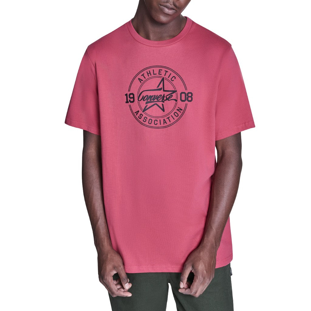 Converse T-shirt met ronde hals en bedrukt logo – Rood