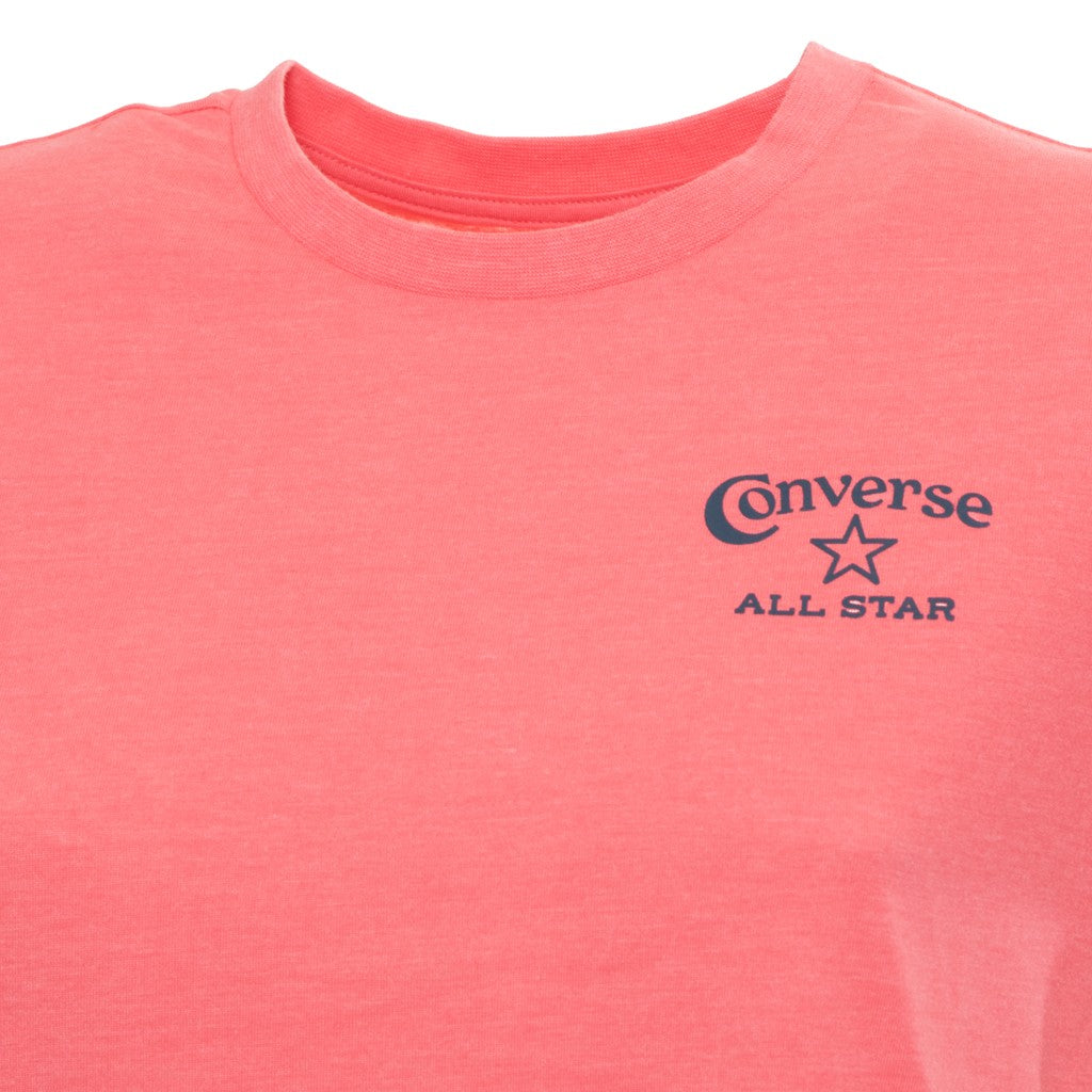 Converse Tweekleurig T-shirt met logo – Koraal