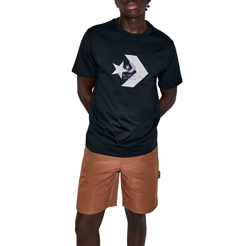 Converse T-shirt met ronde hals en bedrukt logo – Zwart