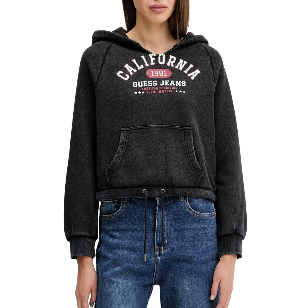 Guess Hoodie met bedrukt logo – Zwart