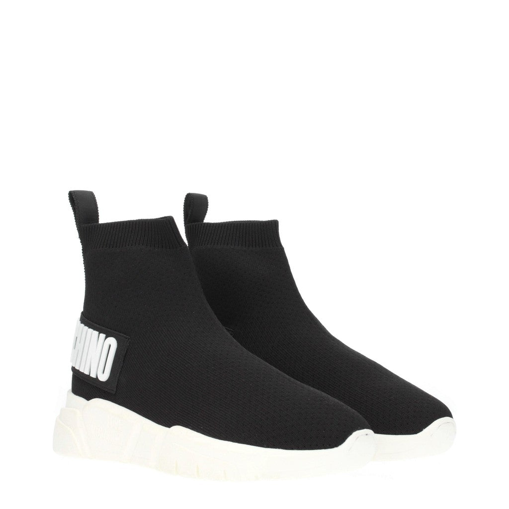 Love Moschino Stoffen sneakers met rubberen zool – Zwart